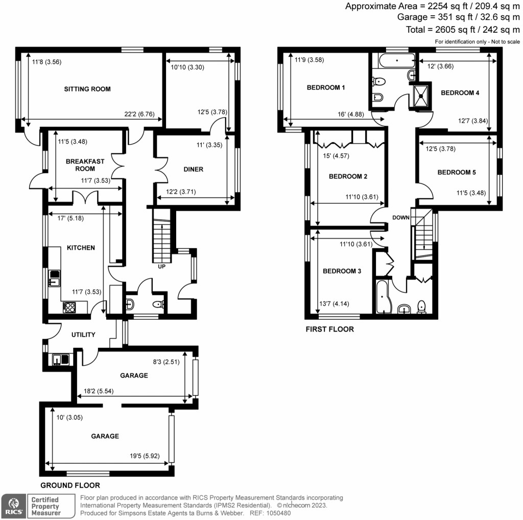 Floorplans For Middle Bourne Lane, Lower Bourne, Farnham, GU10