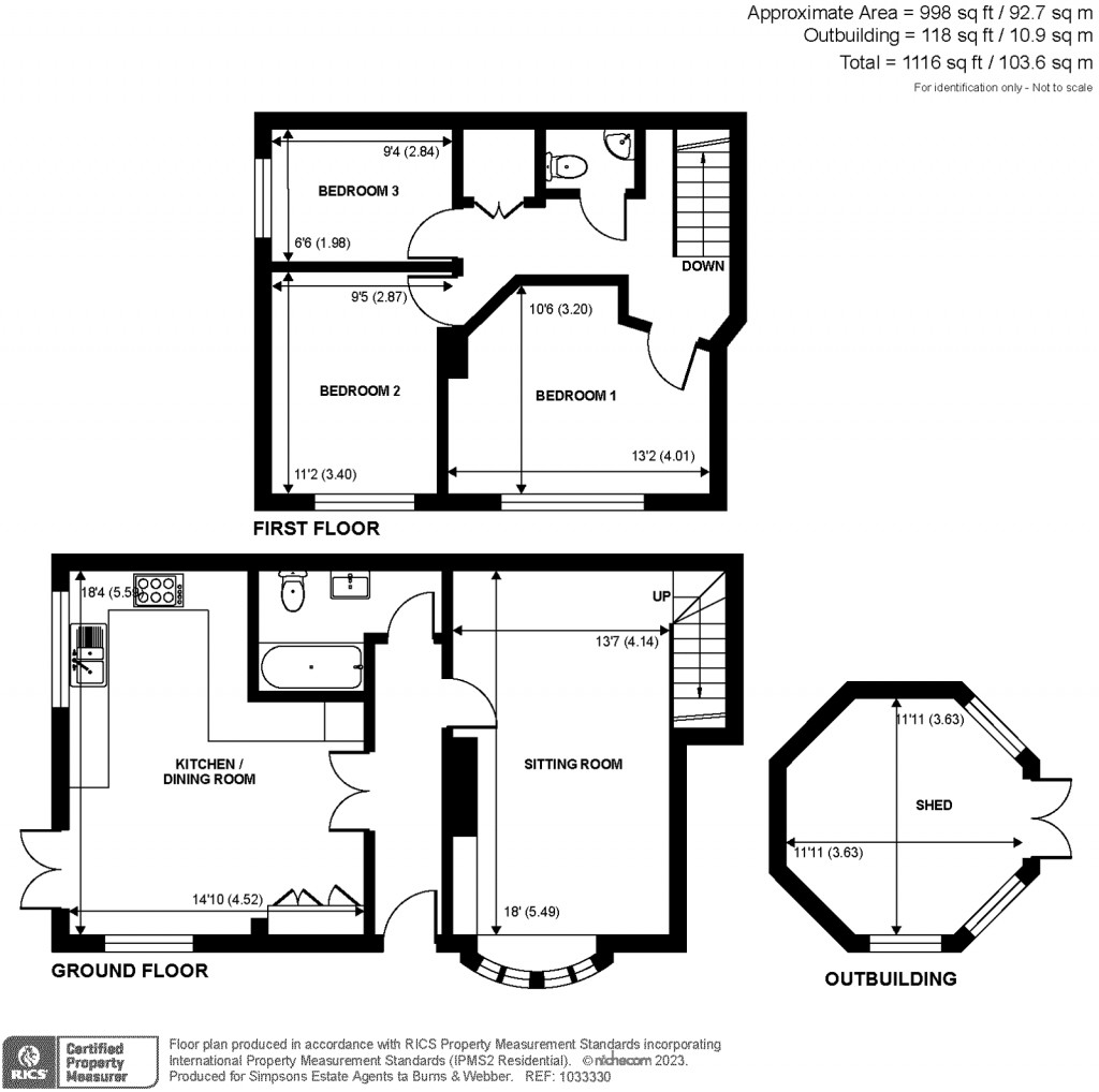 Floorplans For Folly Lane North, Upper Hale, Farnham, GU9