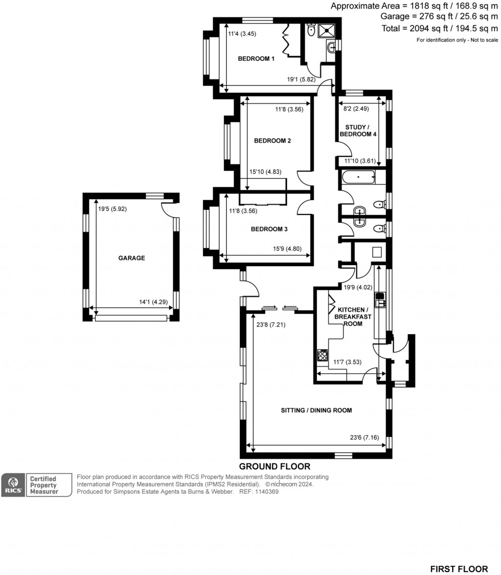 Floorplans For Middle Bourne Lane, Lower Bourne, Farnham, GU10