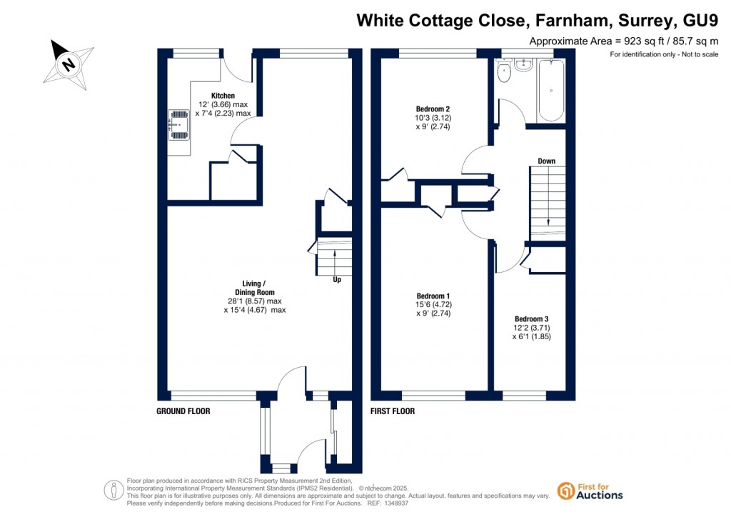 Floorplans For White Cottage Close, Farnham, Surrey