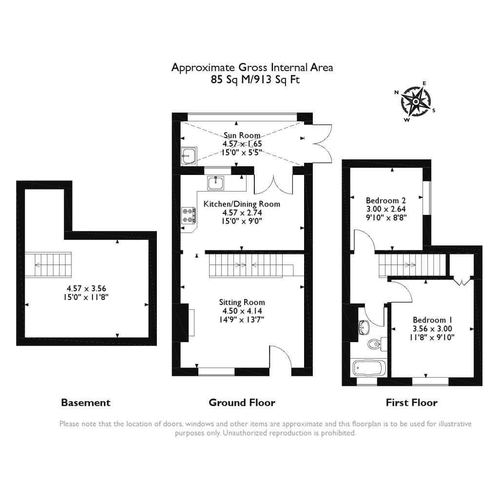 Floorplans For Gothic Place, Marshall Road, Godalming, GU7
