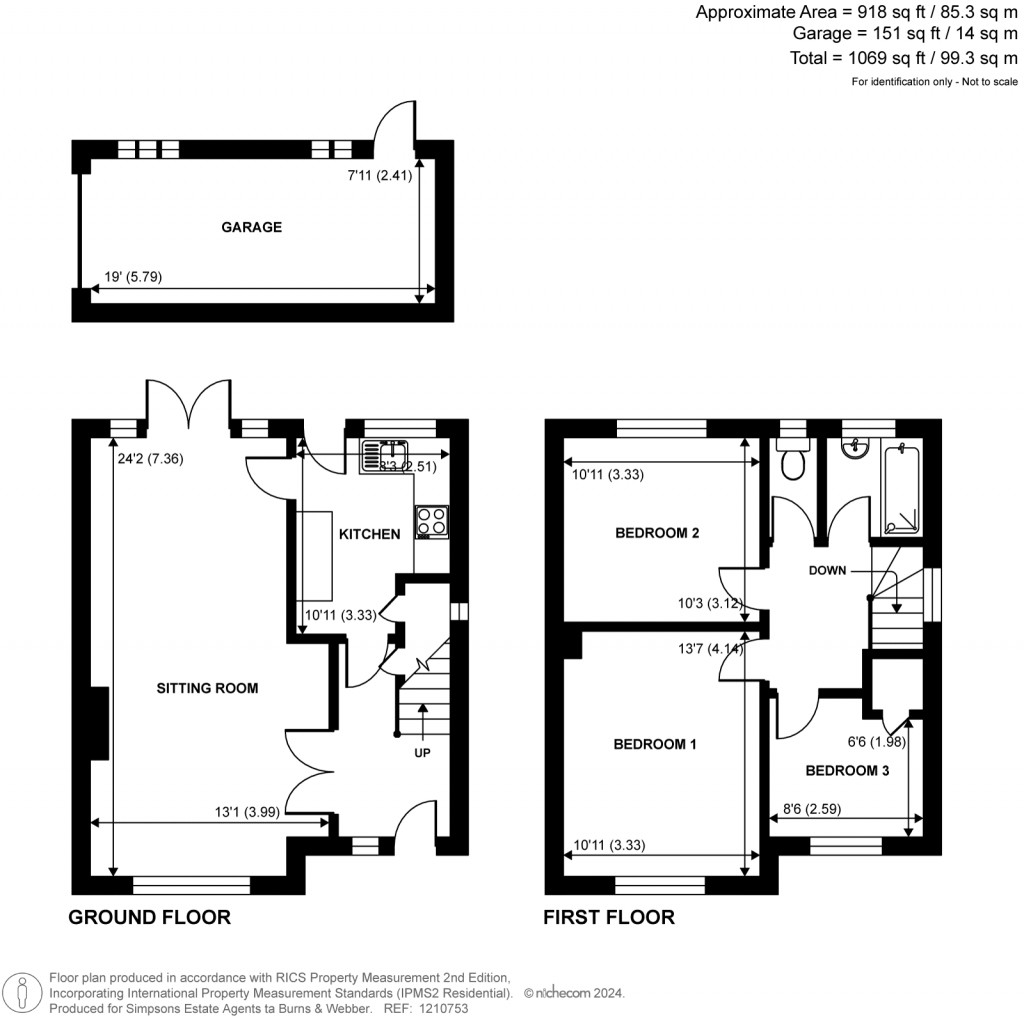 Floorplans For Miltons Crescent, Godalming, GU7