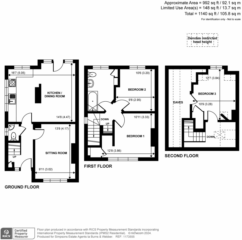 Floorplans For Heath Hill Cottage, Haslemere Road, Brook, GU8