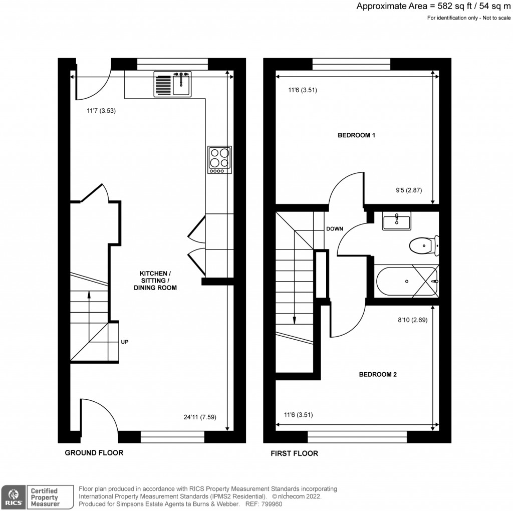 Floorplans For Sandford Mews, Catteshall Lane, Godalming, GU7