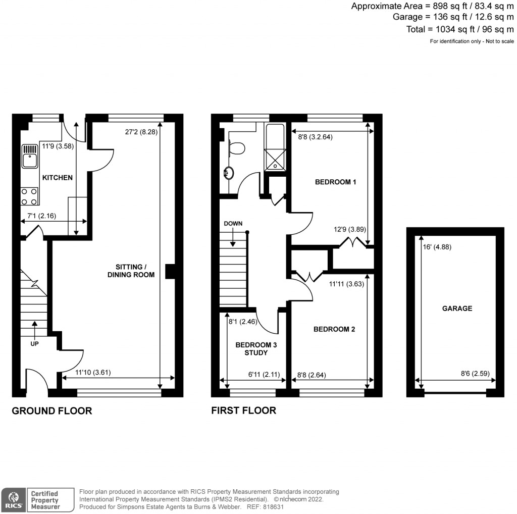 Floorplans For Upper Manor Road, Farncombe, Godalming, GU7