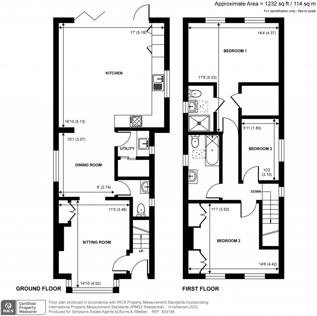 Floorplans For Combe Road, Farncombe, Godalming, GU7