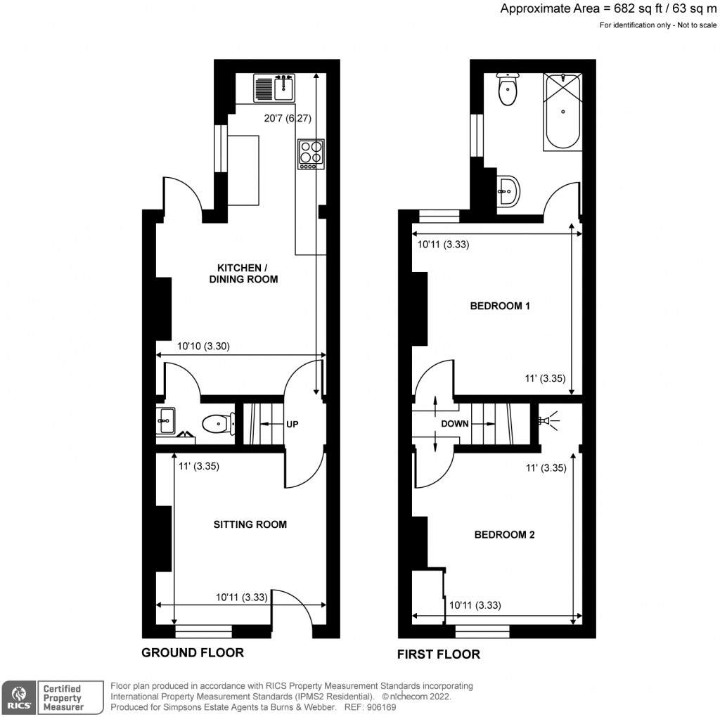 Floorplans For Mead Cottages, Catteshall Road, Godalming, GU7