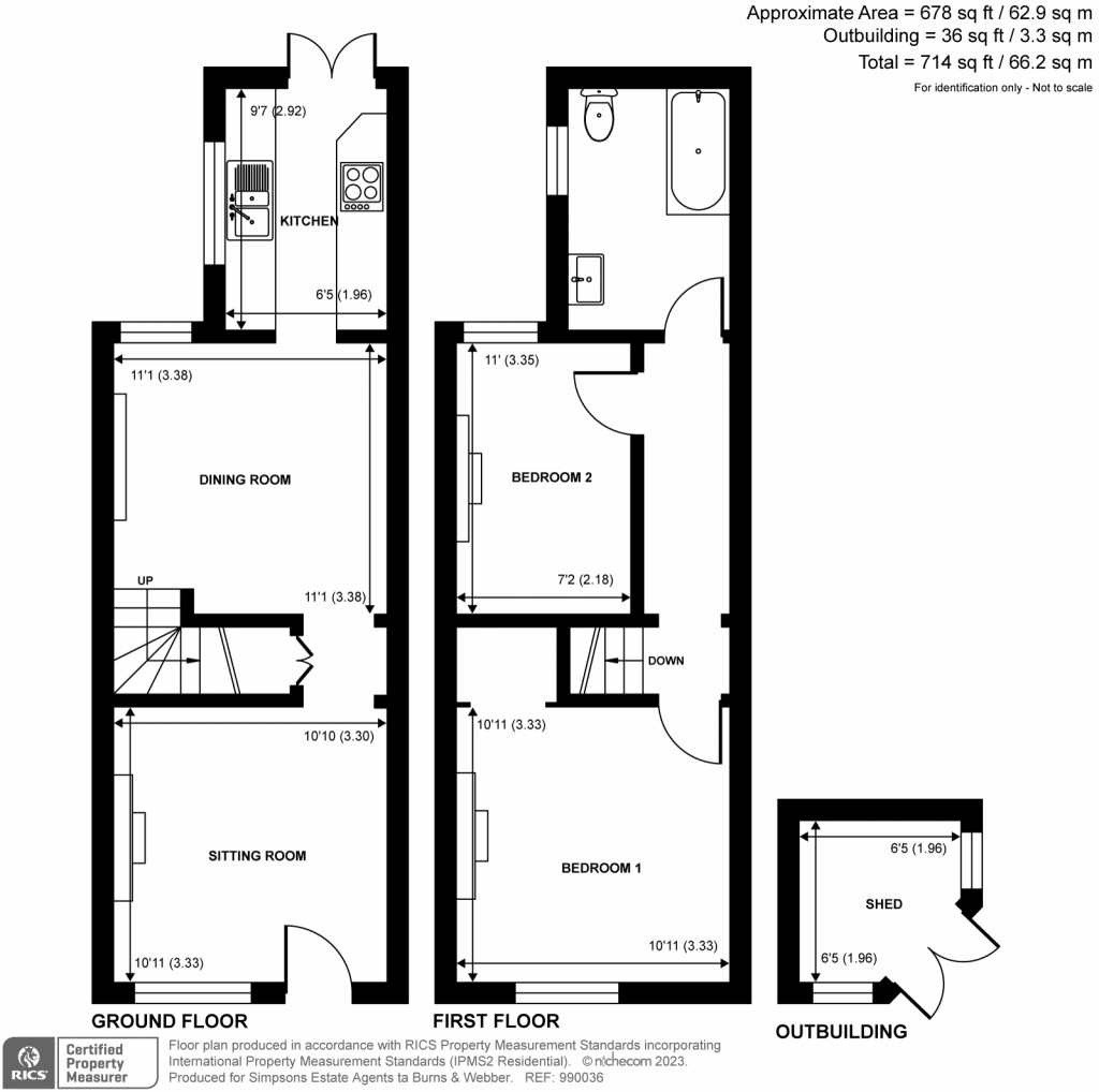 Floorplans For Mead Cottages, Catteshall Road, Godalming, GU7