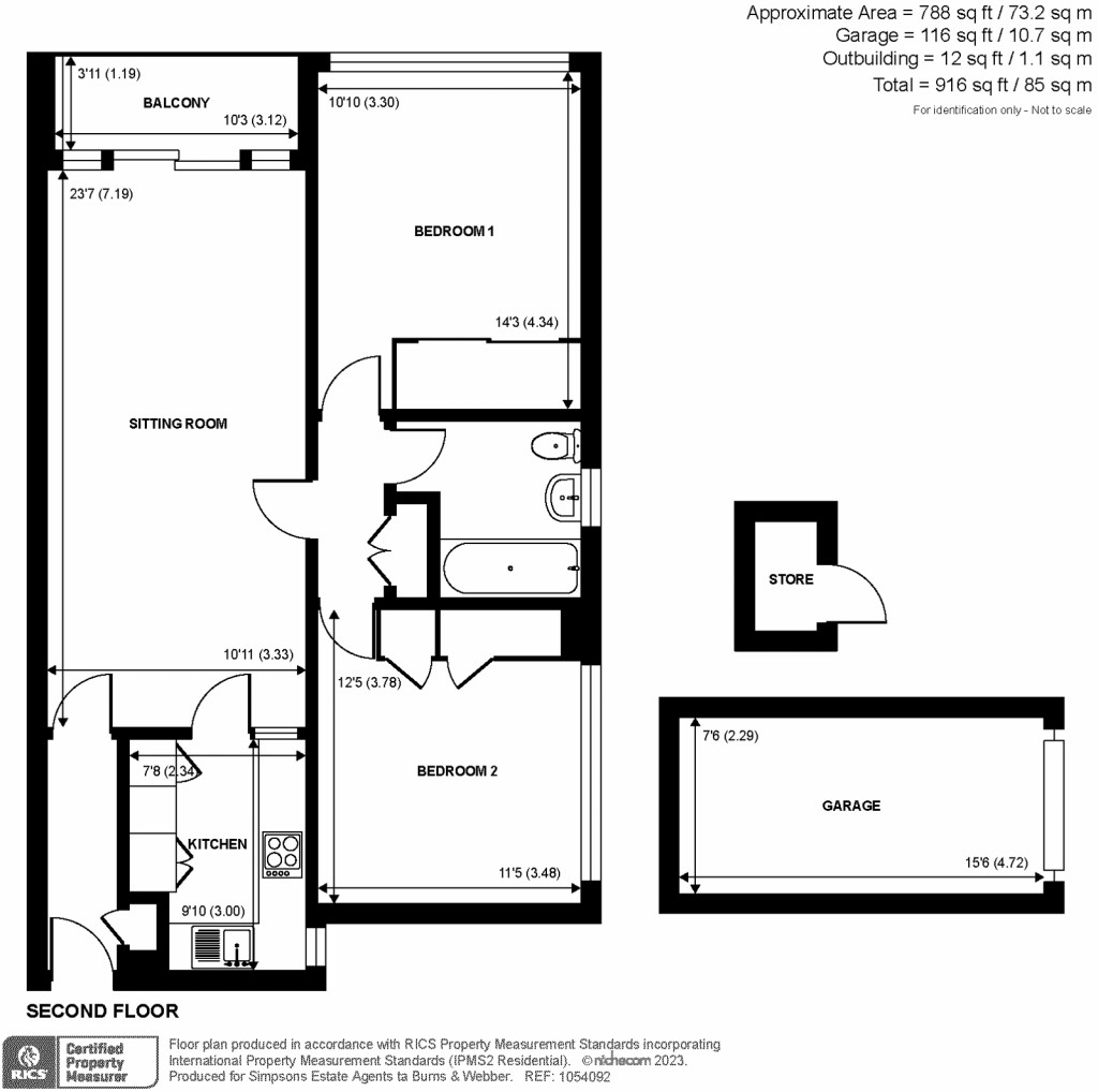 Floorplans For Netherwood Court, Filmer Grove, Godalming, GU7