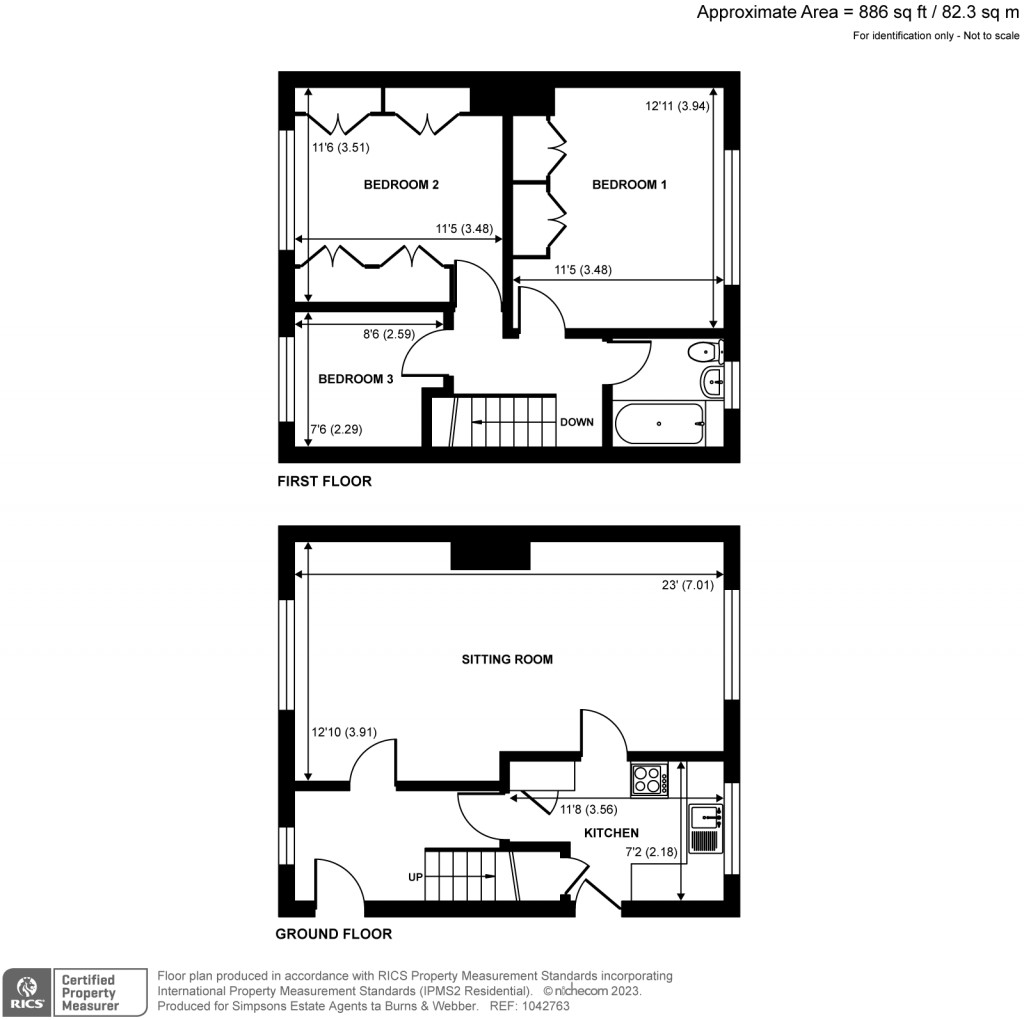 Floorplans For Croft Road, Godalming, GU7