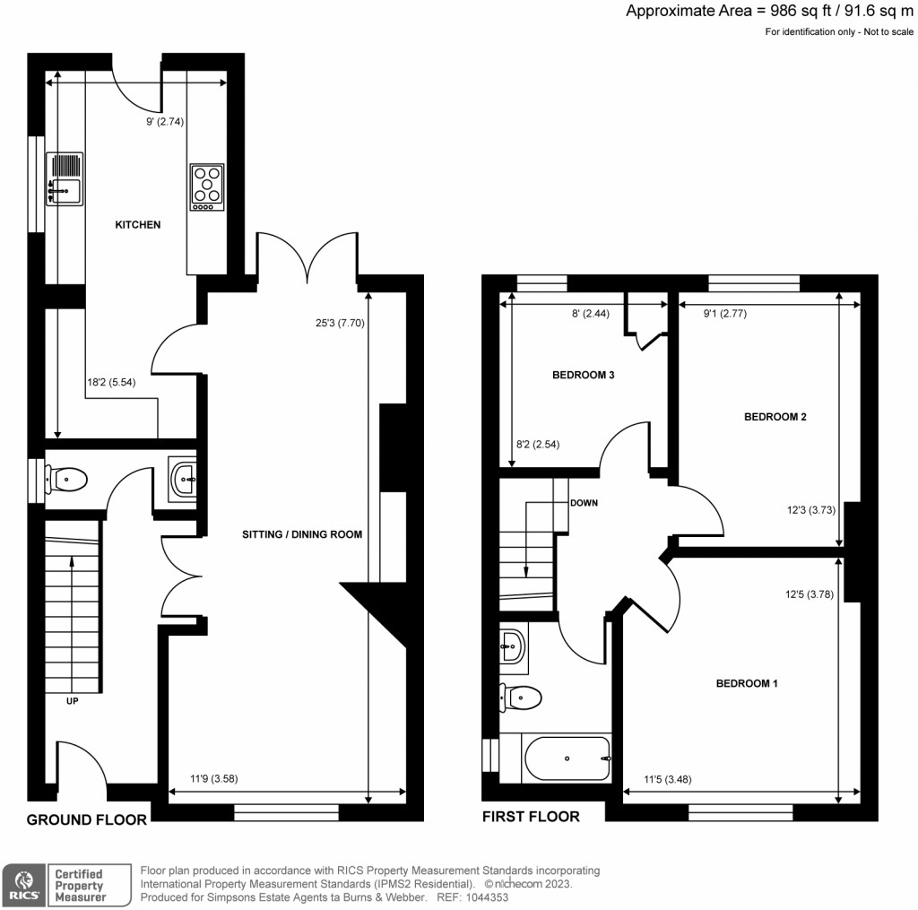 Floorplans For Bourne Road, Farncombe, GU7