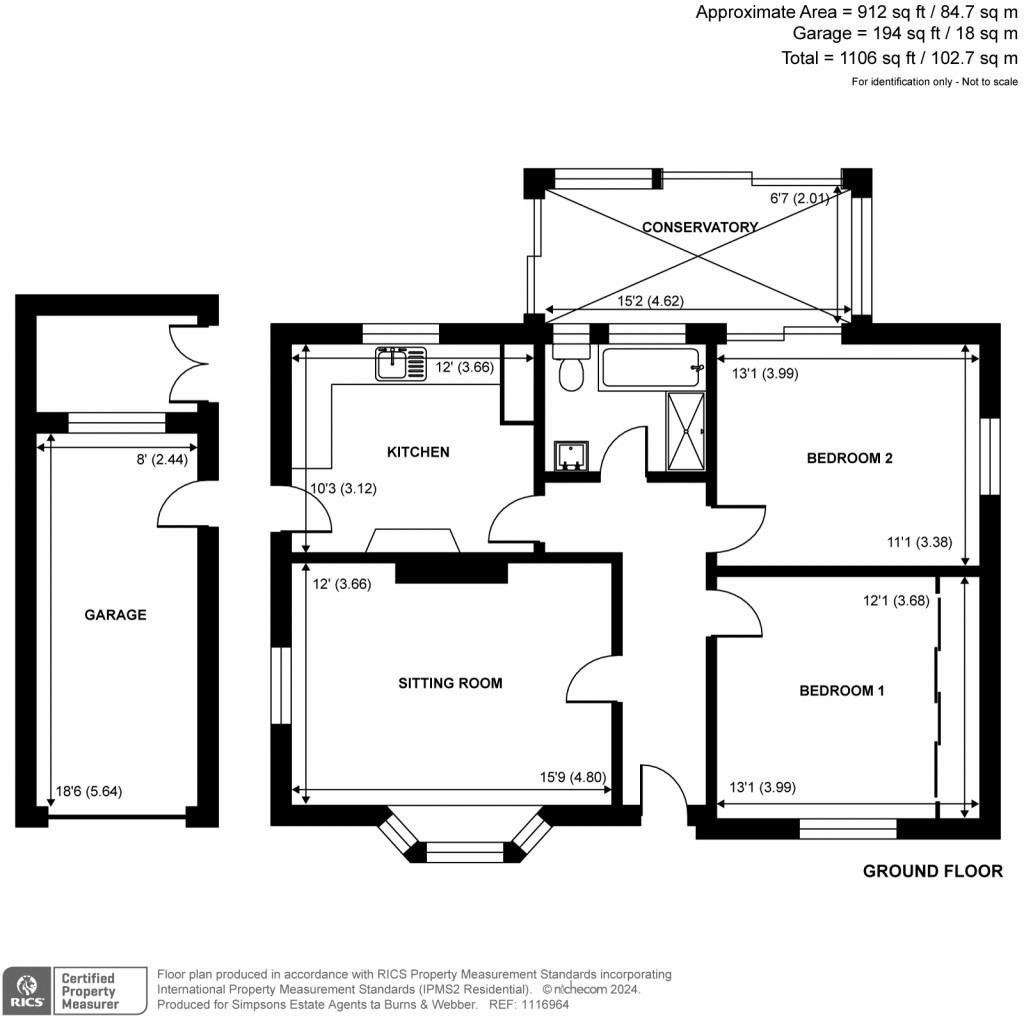 Floorplans For Furze Lane, Farncombe, Godalming, GU7