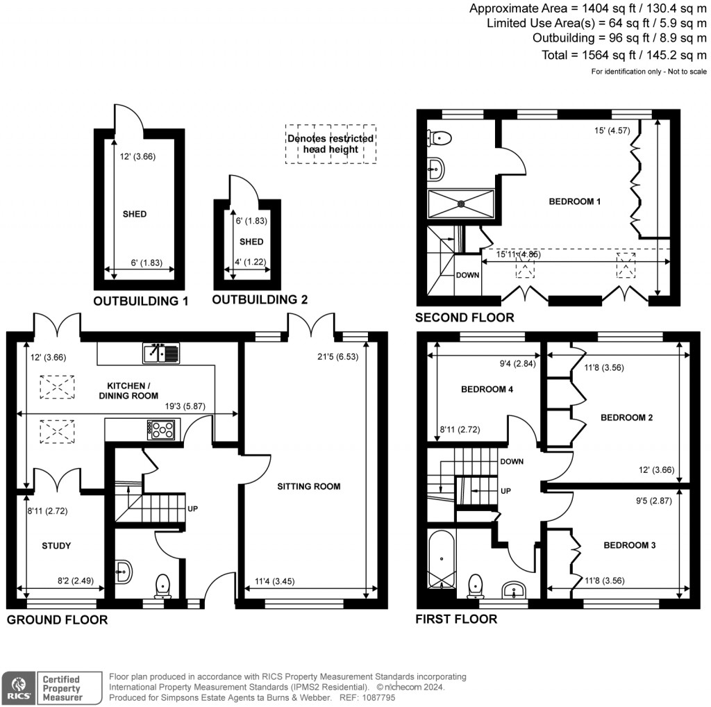 Floorplans For Huxley Close, Godalming, GU7