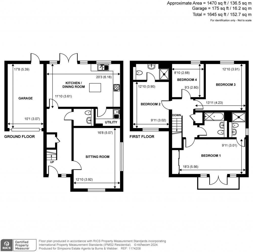 Floorplans For Ock Way, Godalming, GU7