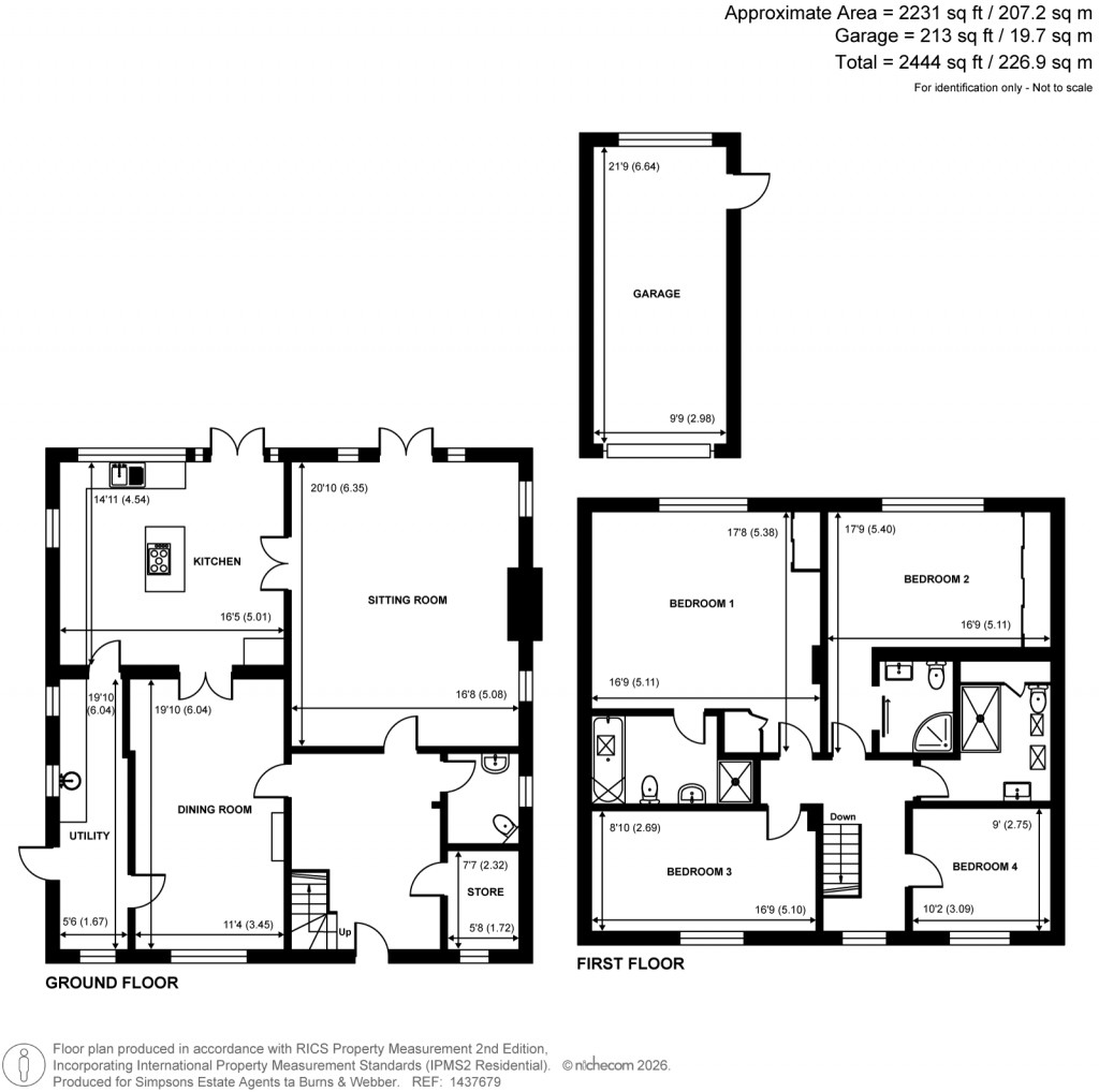 Floorplans For Moors Lane, Elstead, Surrey