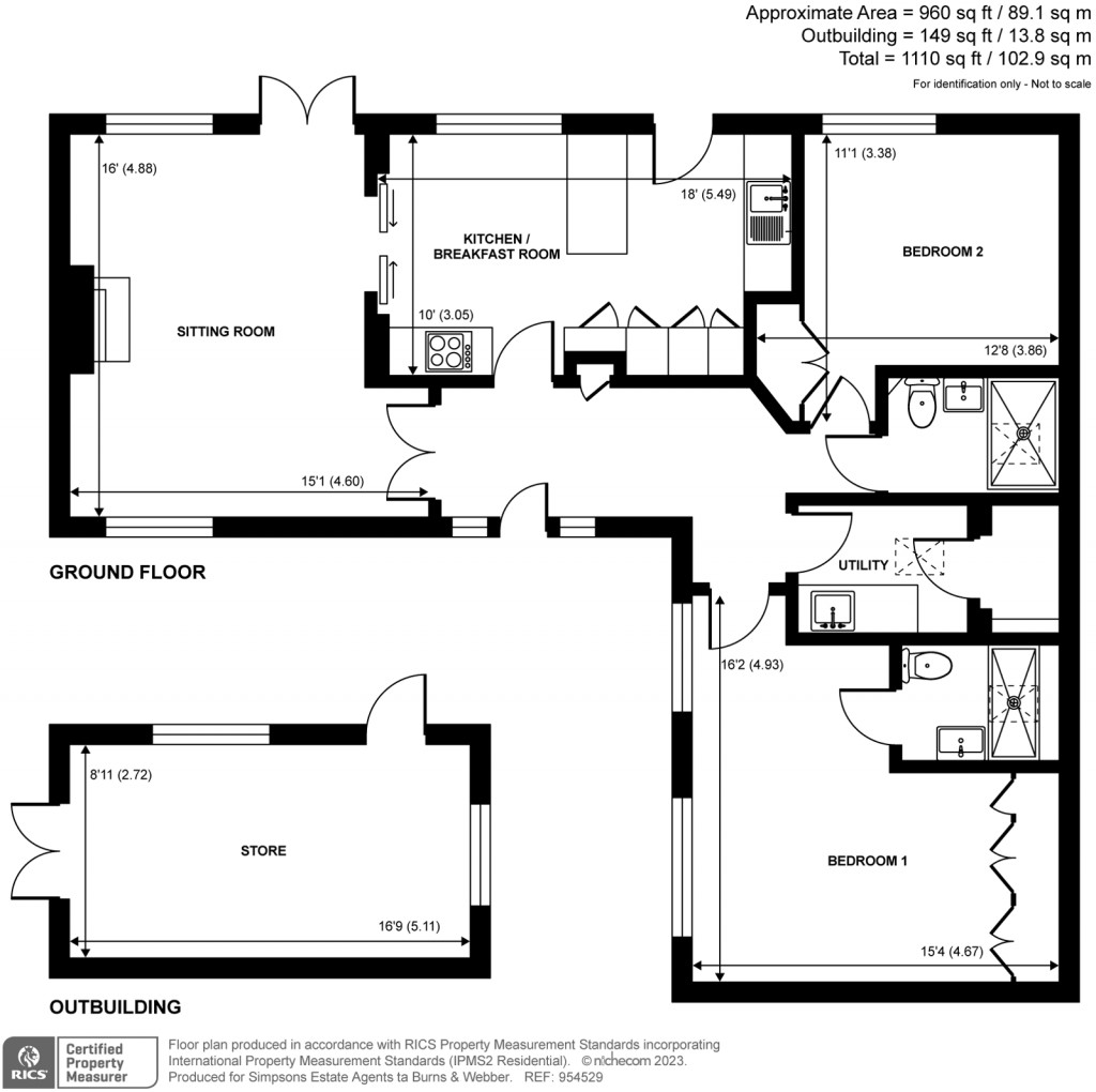 Floorplans For Green Dene, East Horsley, Surrey