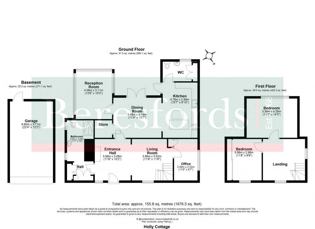 Floorplans For Padhams Green, Mountnessing, Essex