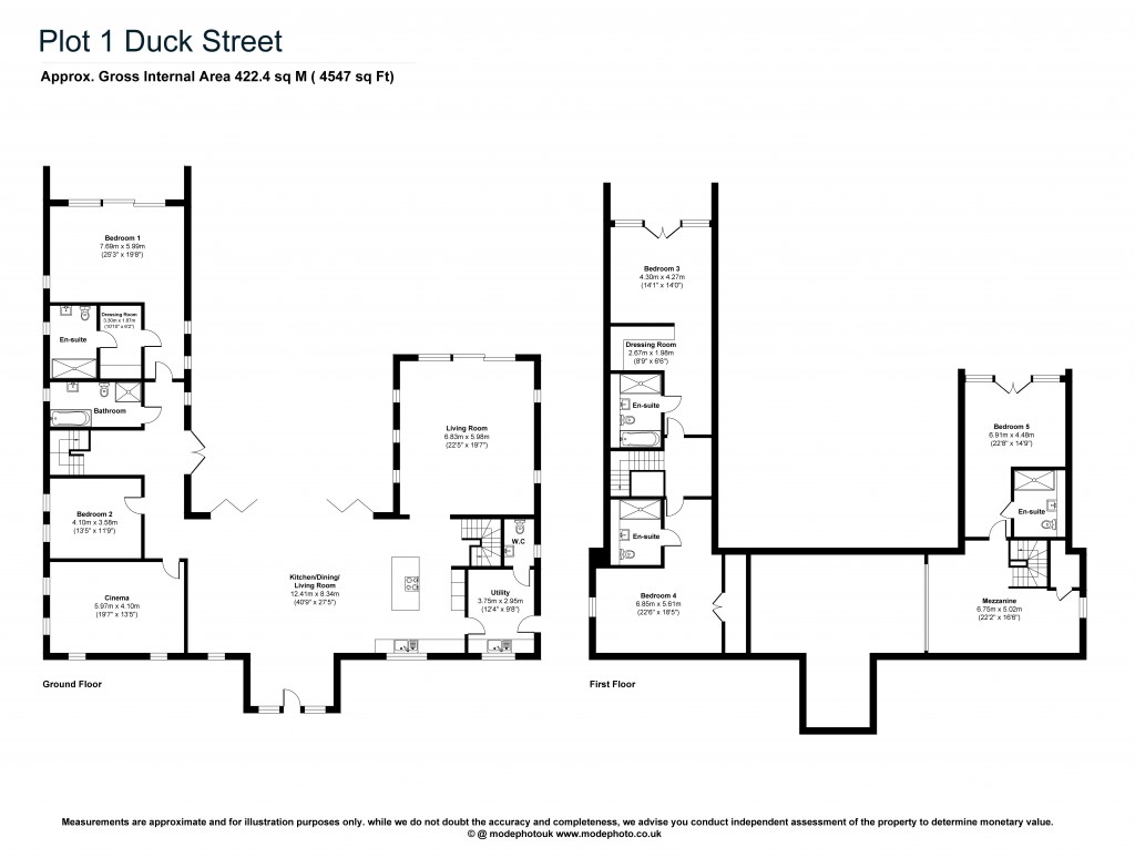 Floorplans For Little Easton, Dunmow, Essex