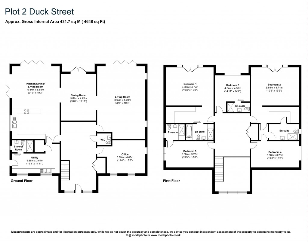 Floorplans For Little Easton, Dunmow, Essex