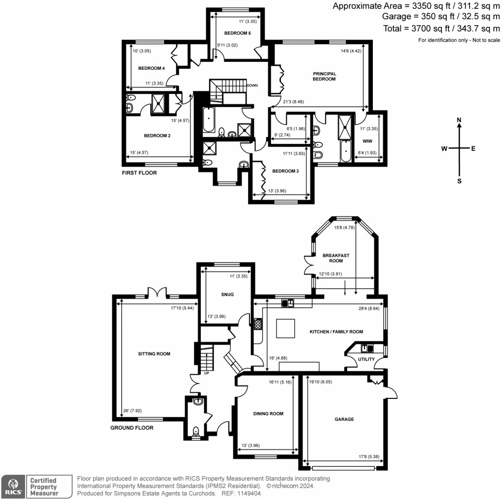 Floorplans For Beech Close, Cobham, KT11