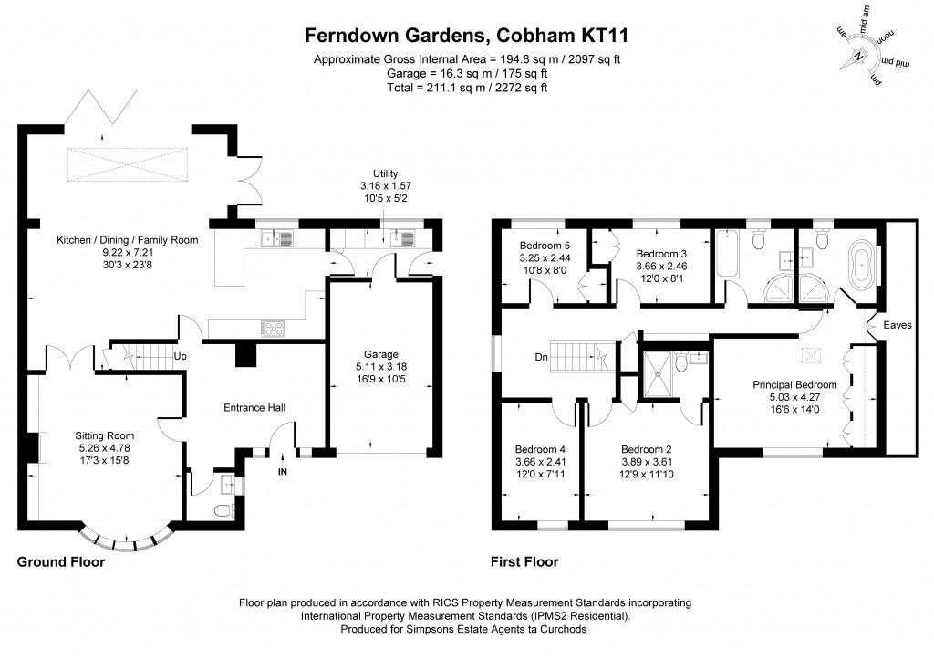Floorplans For Ferndown Gardens, Cobham, Surrey