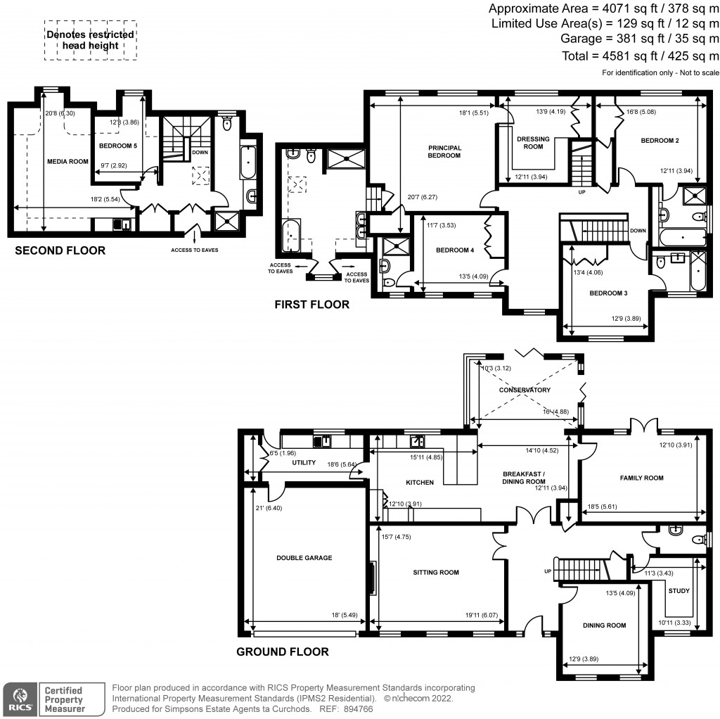 Floorplans For Leigh Hill Road, Cobham, KT11