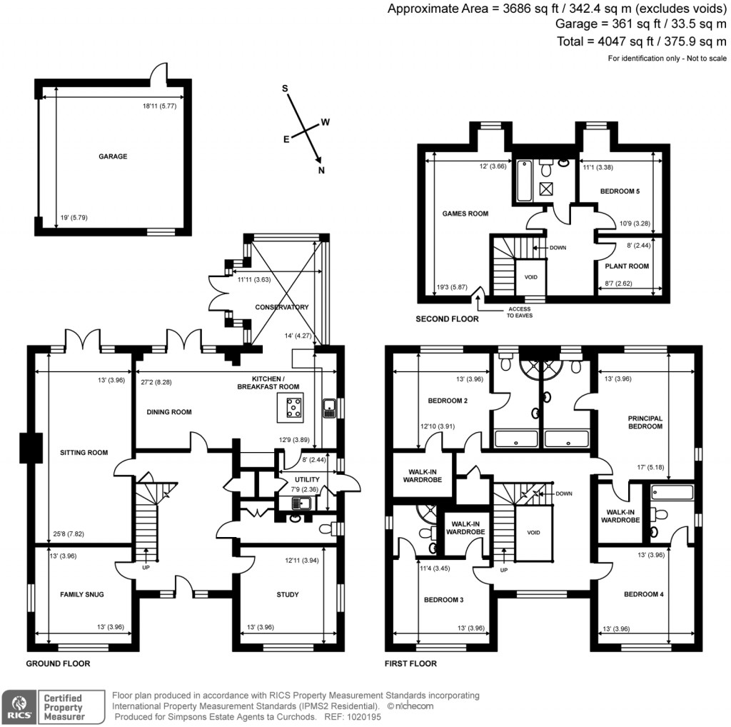 Floorplans For Sandy Lane, Cobham, Surrey