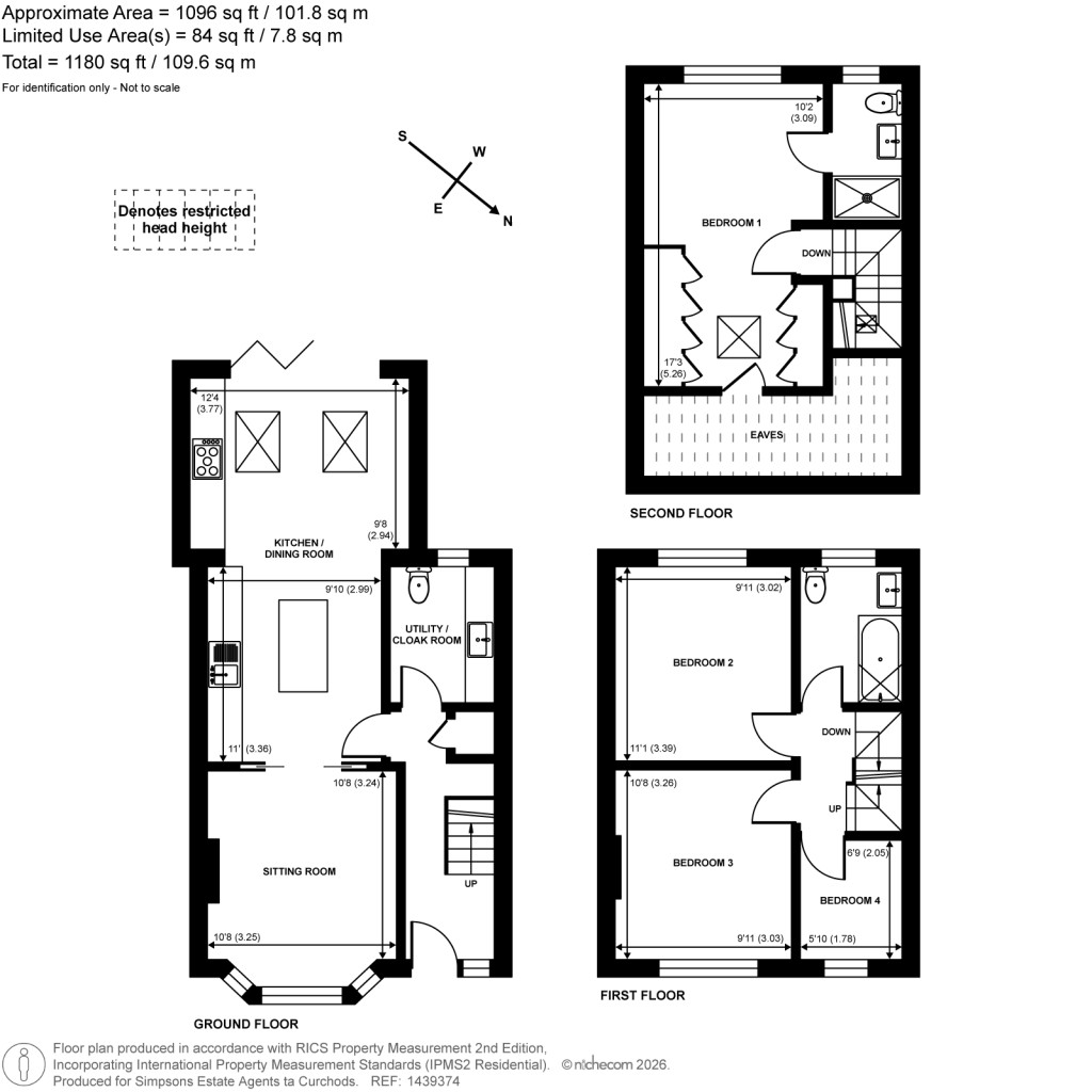 Floorplans For Tartar Road, Cobham, Surrey