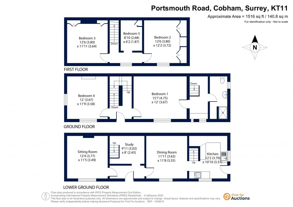 Floorplans For Portsmouth Road, Cobham, Surrey