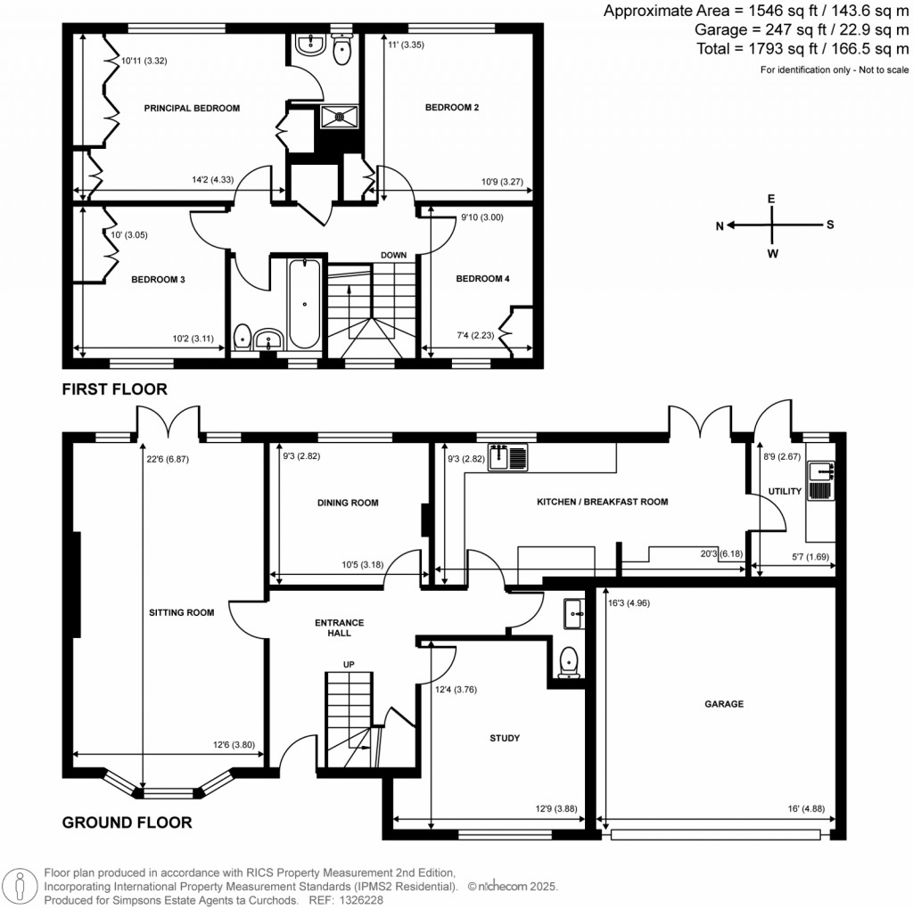 Floorplans For Bramble Rise, Cobham, Surrey