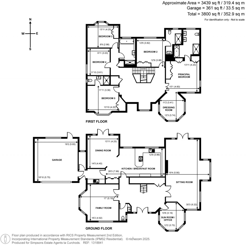 Floorplans For Courtney Place, Cobham, Surrey
