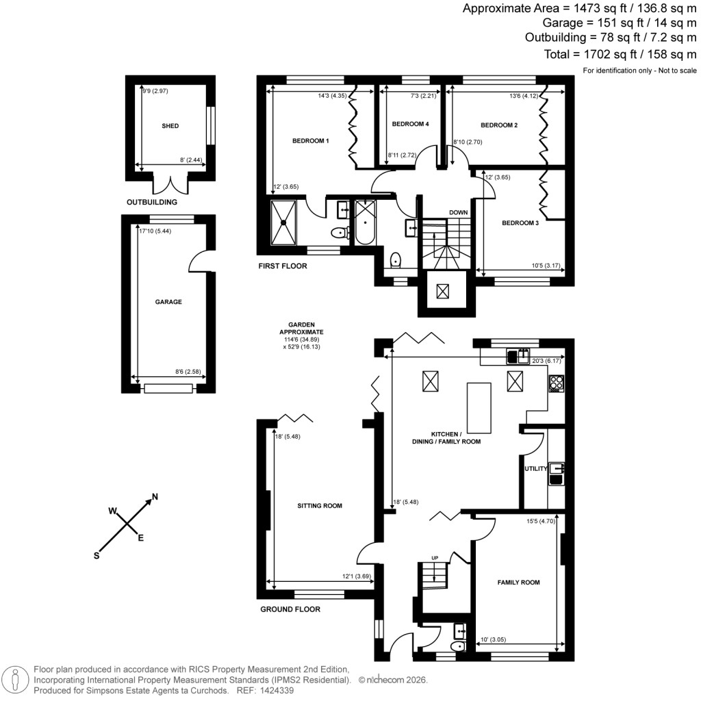 Floorplans For Downside, Cobham, Surrey