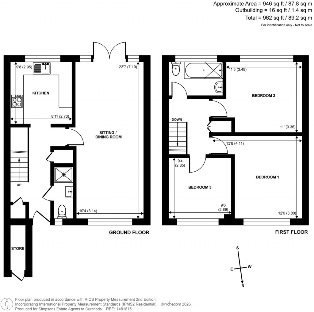 Floorplans For Bennett Close, Cobham, Surrey