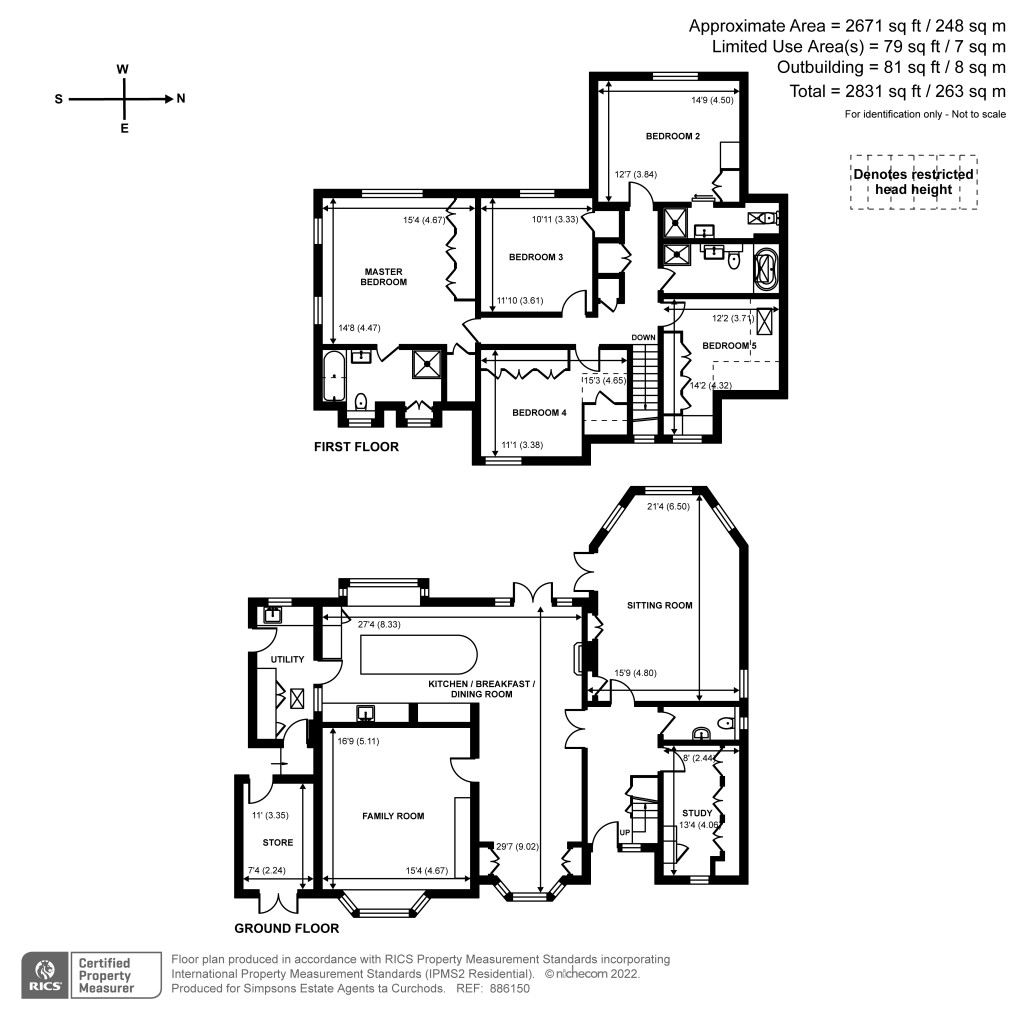 Floorplans For Hooke Road, East Horsley, KT24