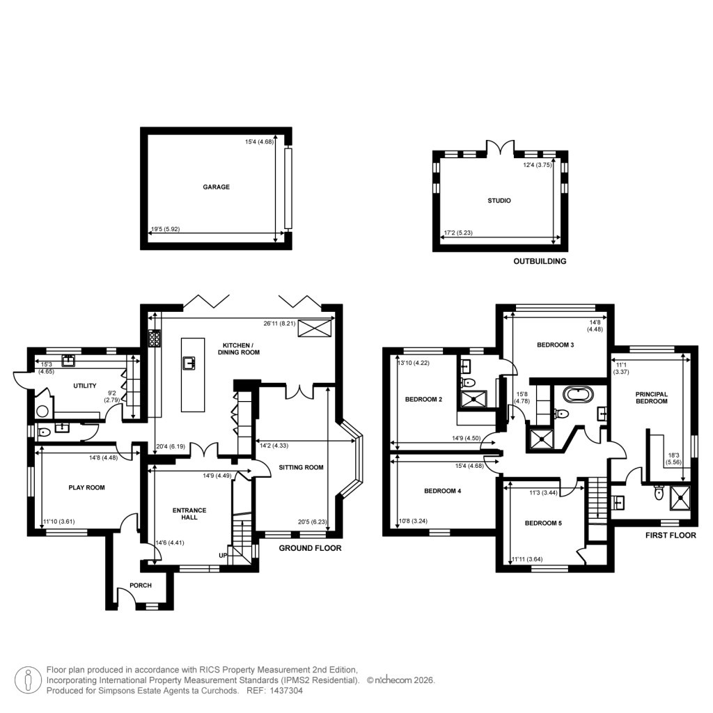 Floorplans For Chalk Lane, East Horsley, Surrey