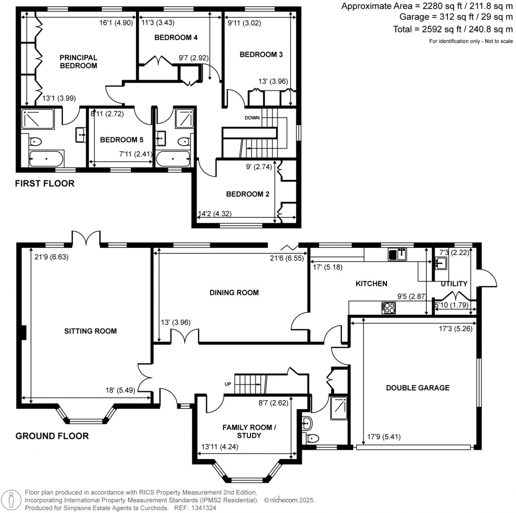 Floorplans For Holmwood Close, East Horsley, Surrey