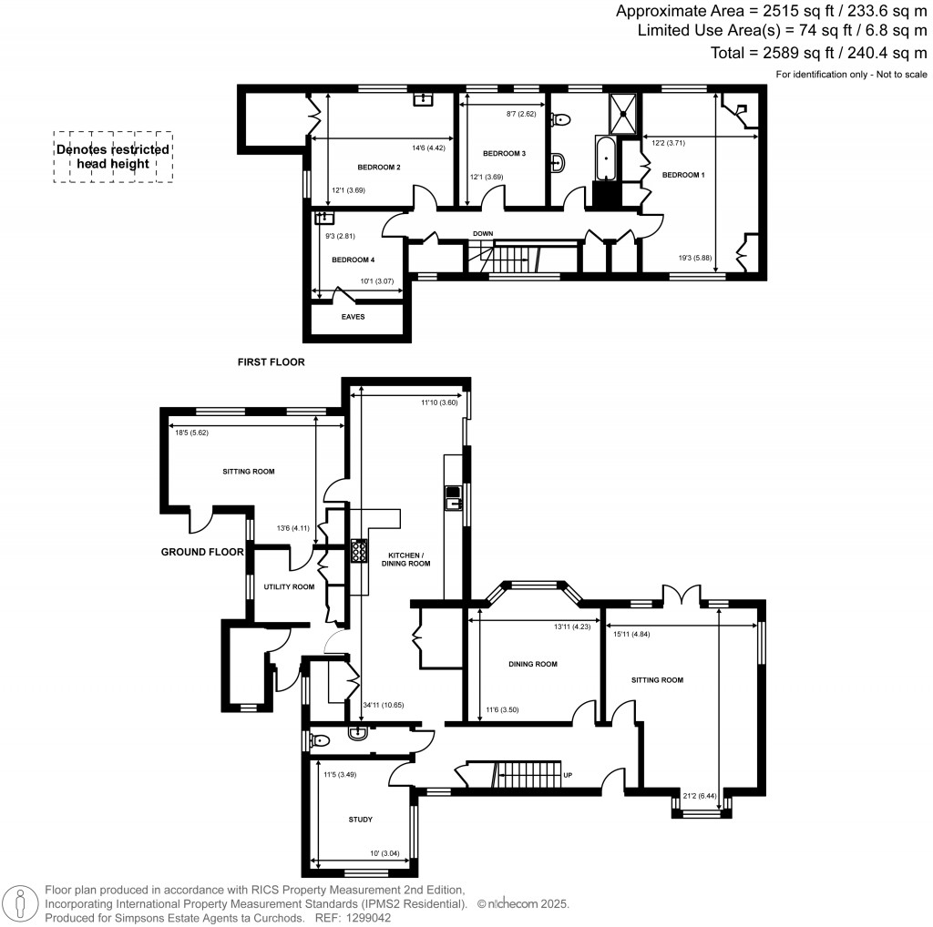 Floorplans For Clare Hill, Esher, Surrey