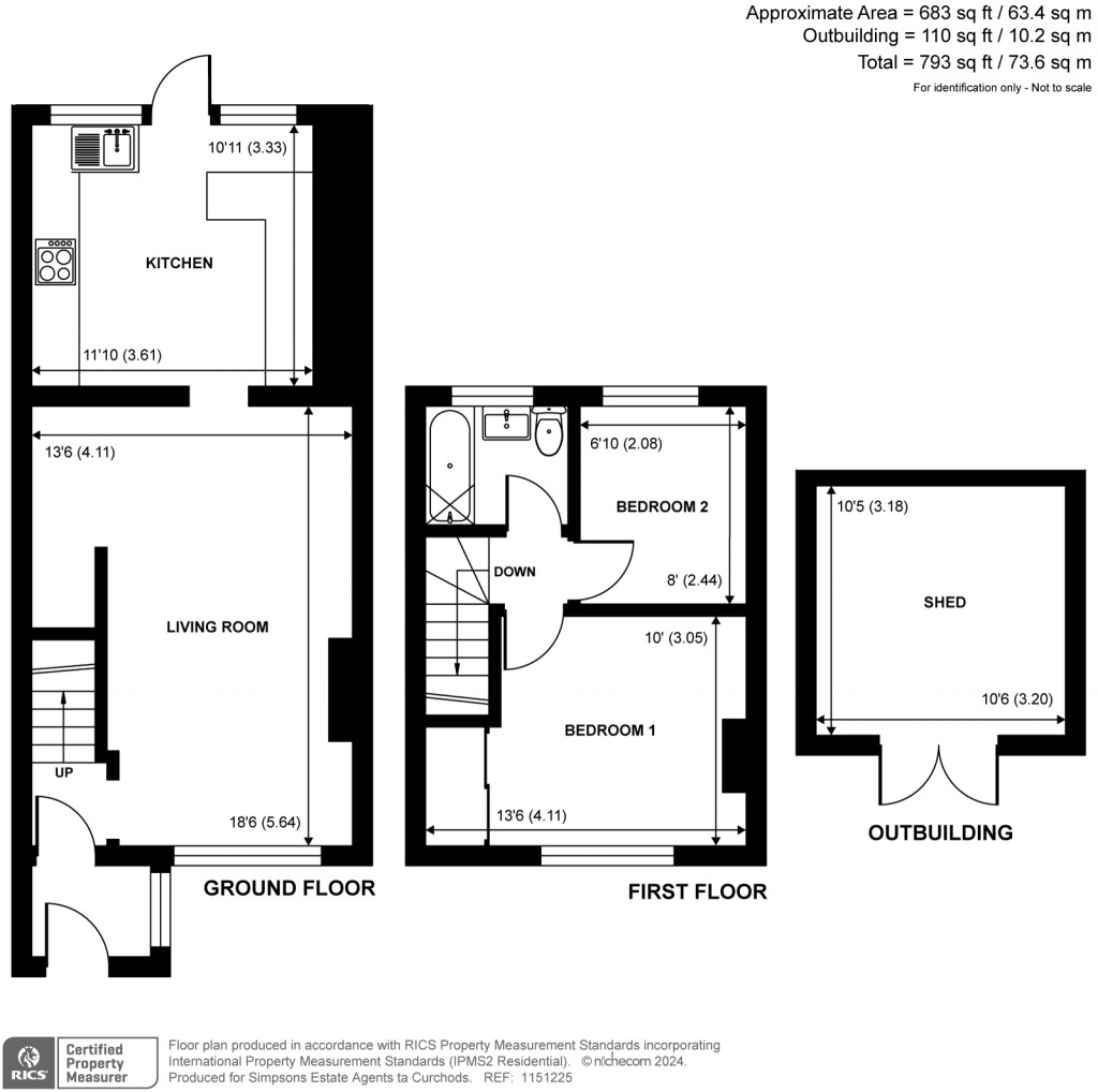 Floorplans For Eastcote Avenue, West Molesey, Surrey