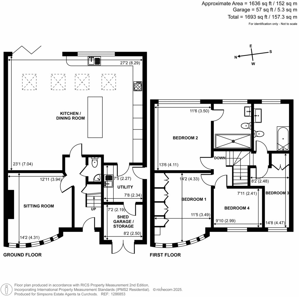 Floorplans For Ennismore Gardens, Thames Ditton, KT7
