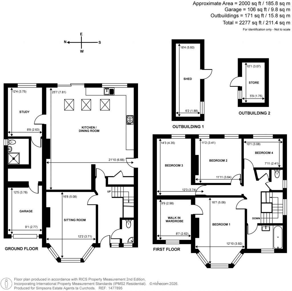 Floorplans For Speer Road, Thames Ditton, Surrey
