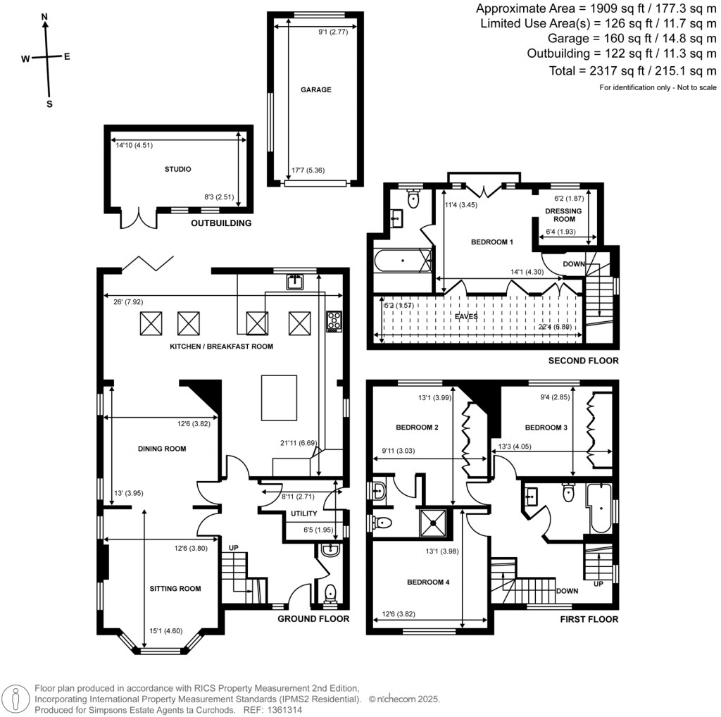 Floorplans For Sugden Road, Thames Ditton, Surrey