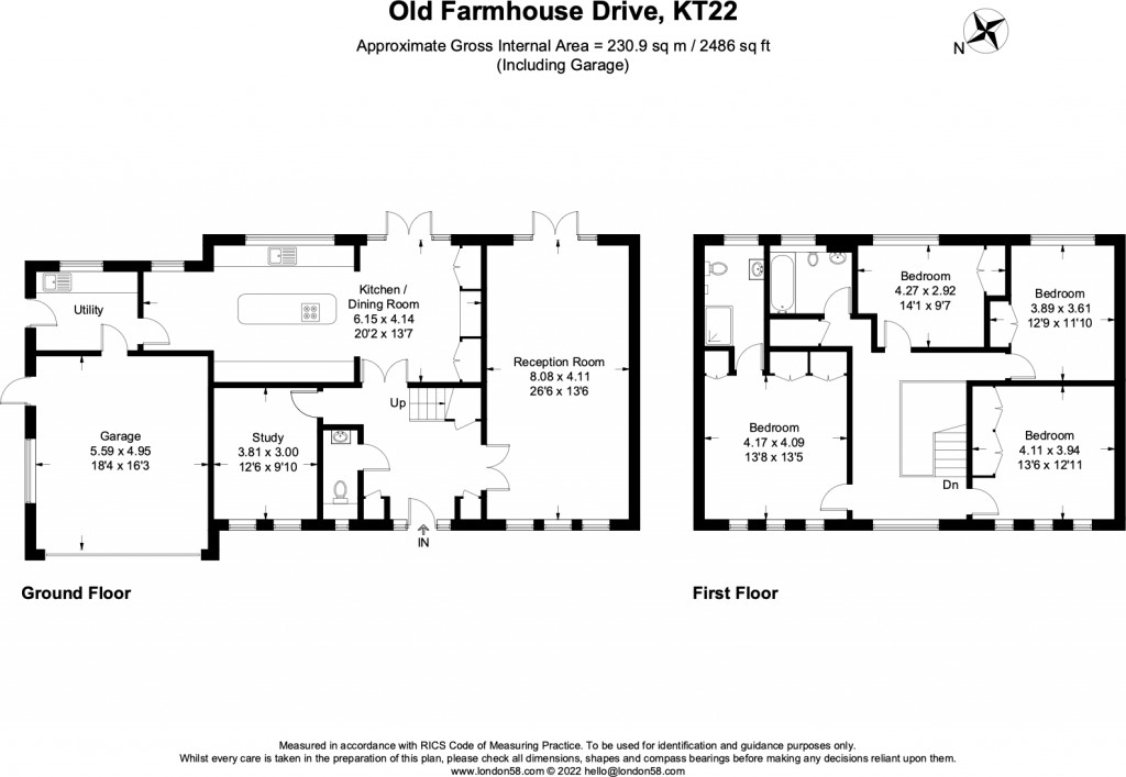 Floorplans For Old Farmhouse Drive, Oxshott, KT22
