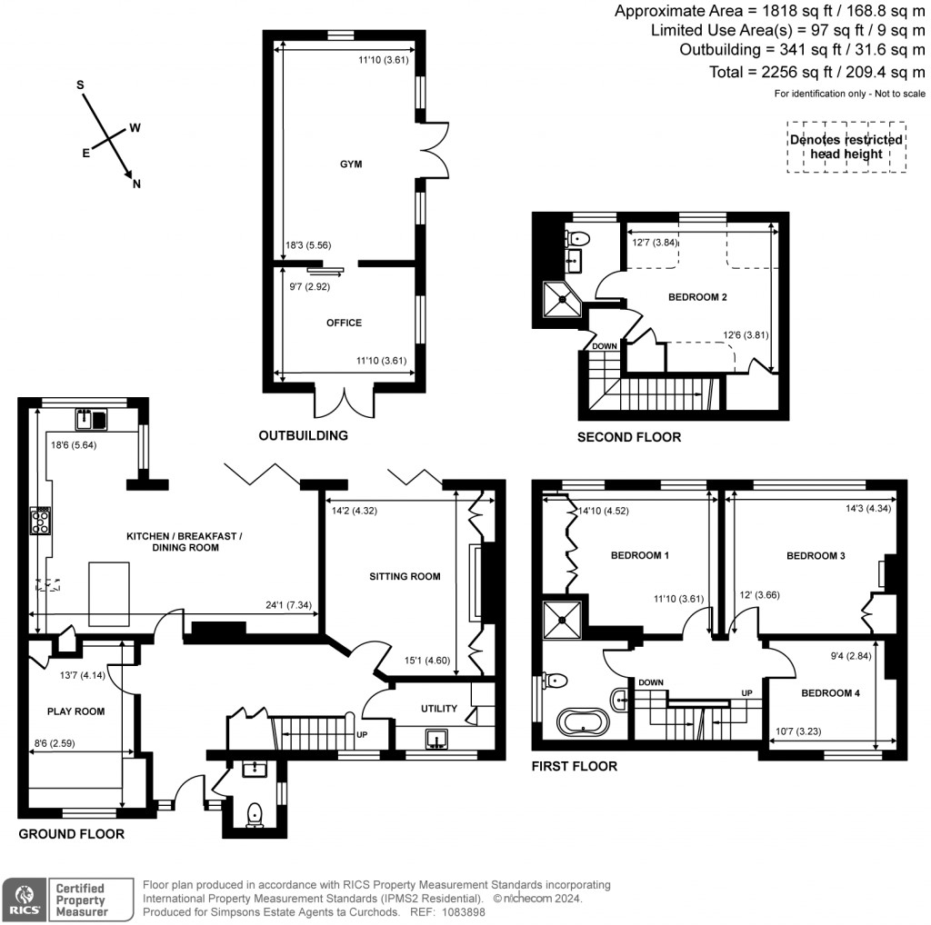 Floorplans For Wolsey Avenue, Thames Ditton, KT7