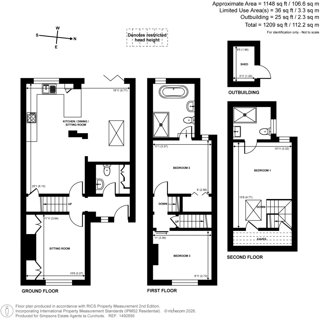Floorplans For Weston Road, Thames Ditton, Surrey