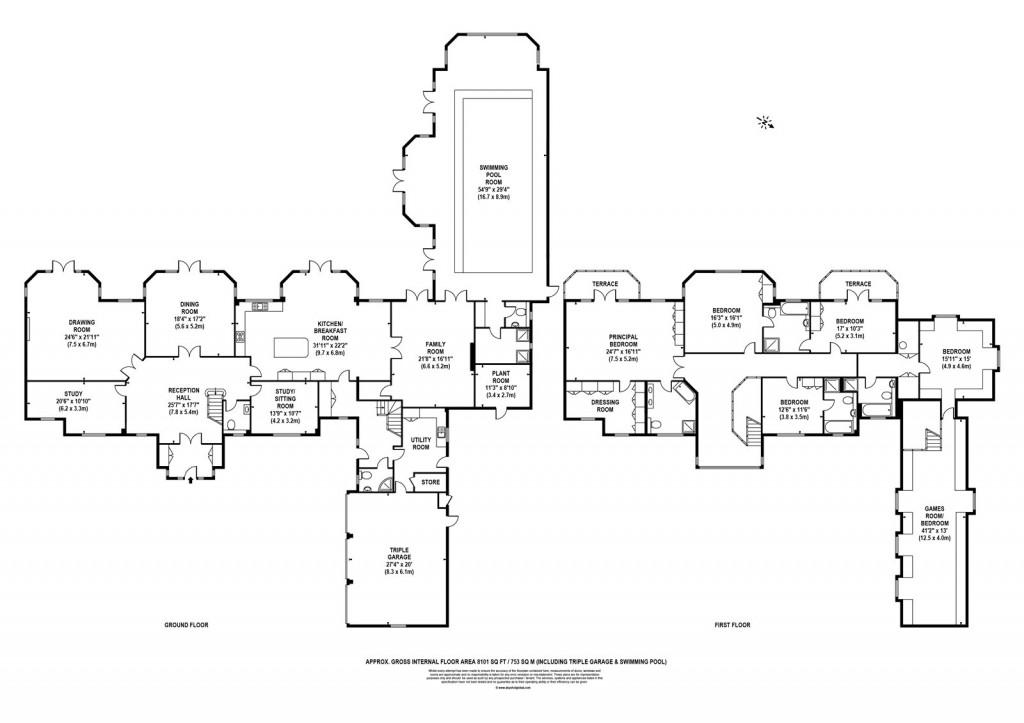 Floorplans For Broomfield Ride, Oxshott, Surrey