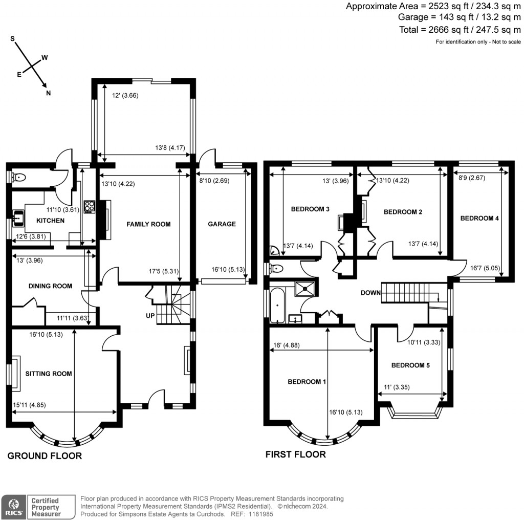 Floorplans For Wolsey Road, East Molesey, Surrey