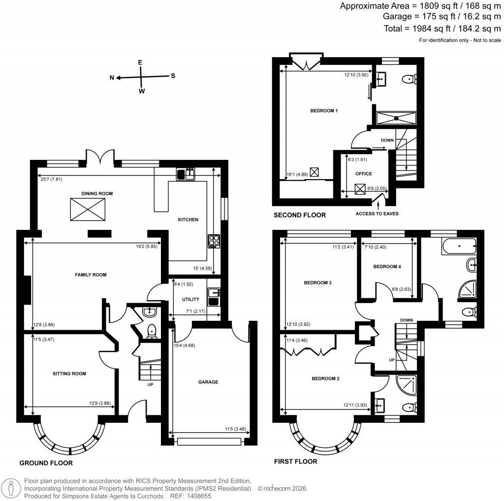 Floorplans For Thistledene, Thames Ditton, Surrey