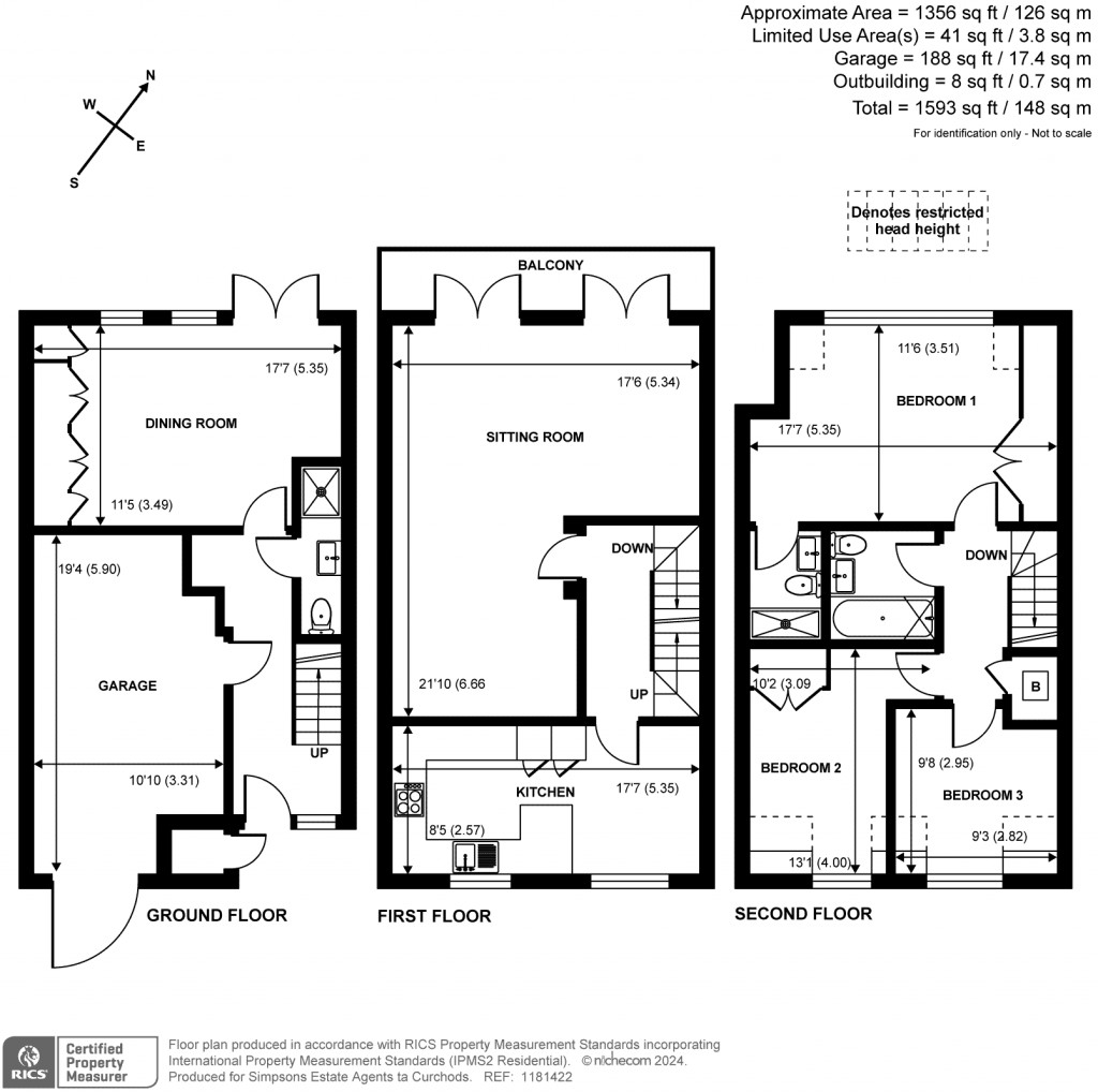 Floorplans For Sandown Gate, Esher, KT10