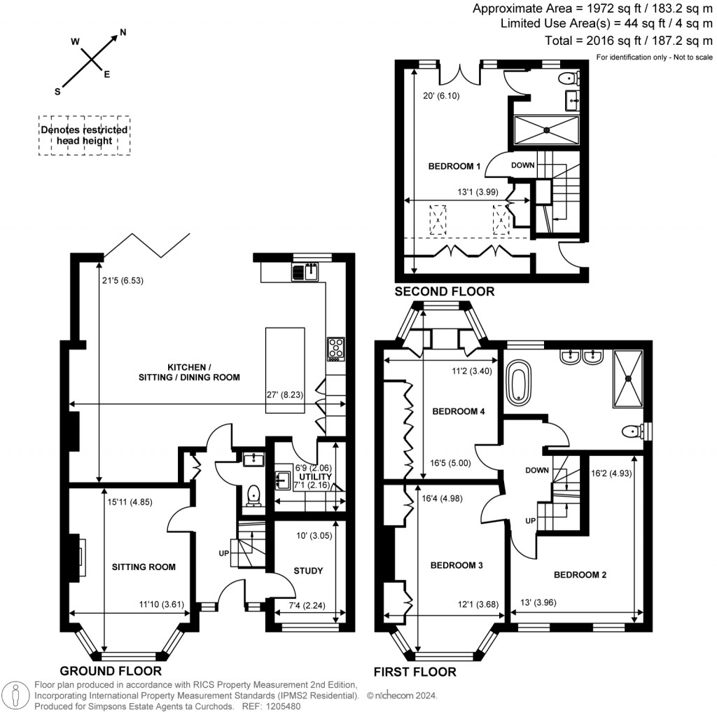 Floorplans For Manor Road North, Esher, KT10