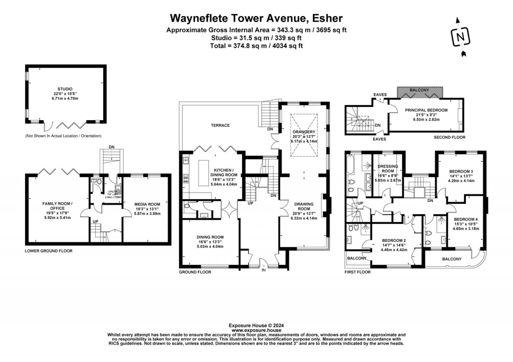 Floorplans For Wayneflete Tower Avenue, Esher, KT10